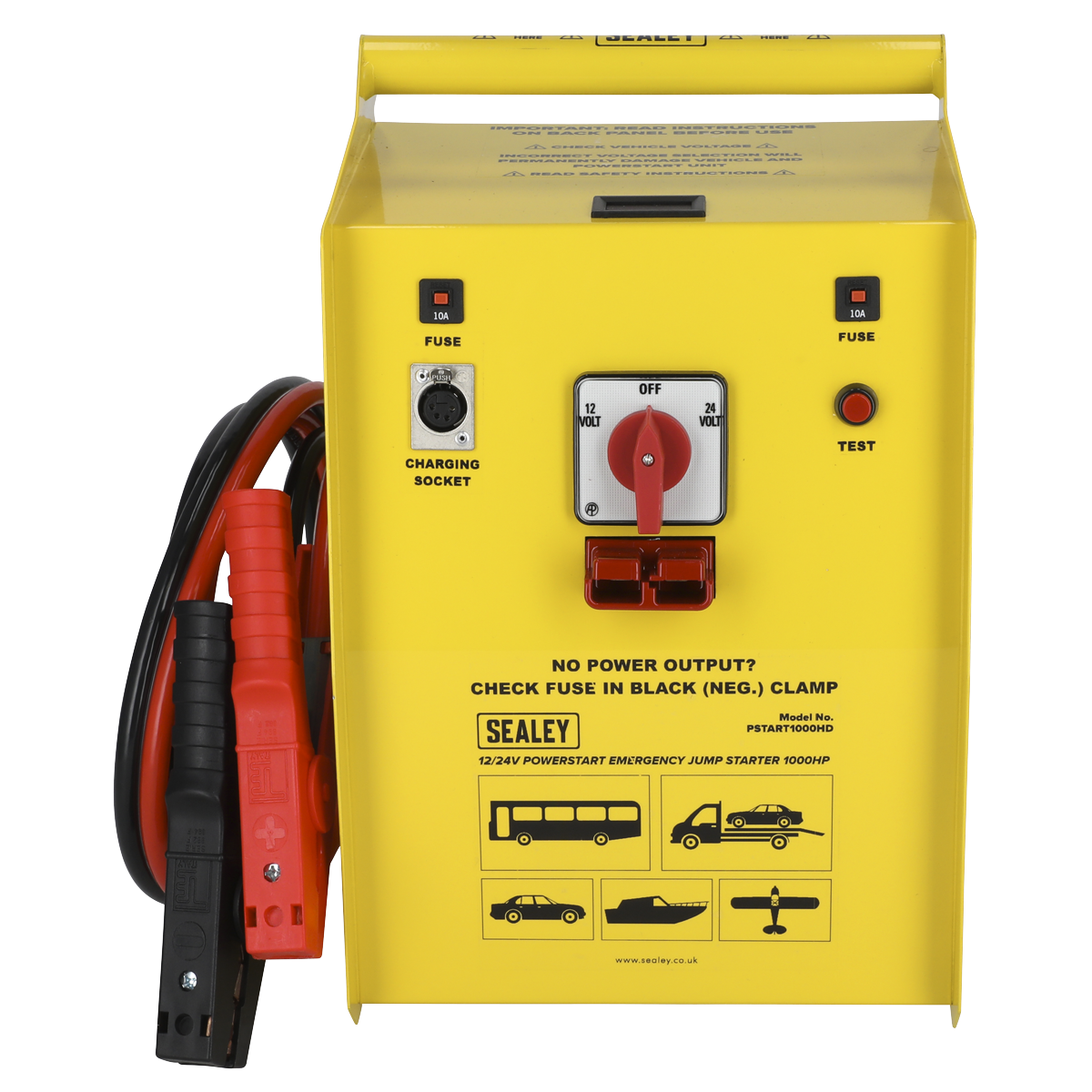 Sealey PSTART1000HD 12/24V Emergency Heavy-Duty Jump Starter 1000hp Start