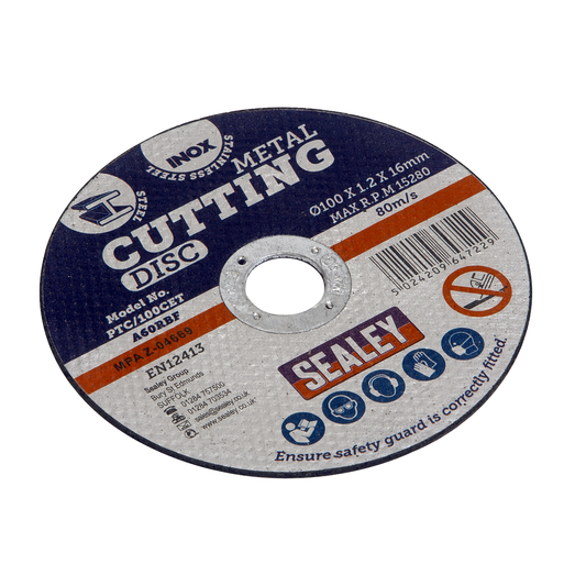 Sealey PTC/100CET 100 x 1.2mm Cutting Disc 16mm Bore