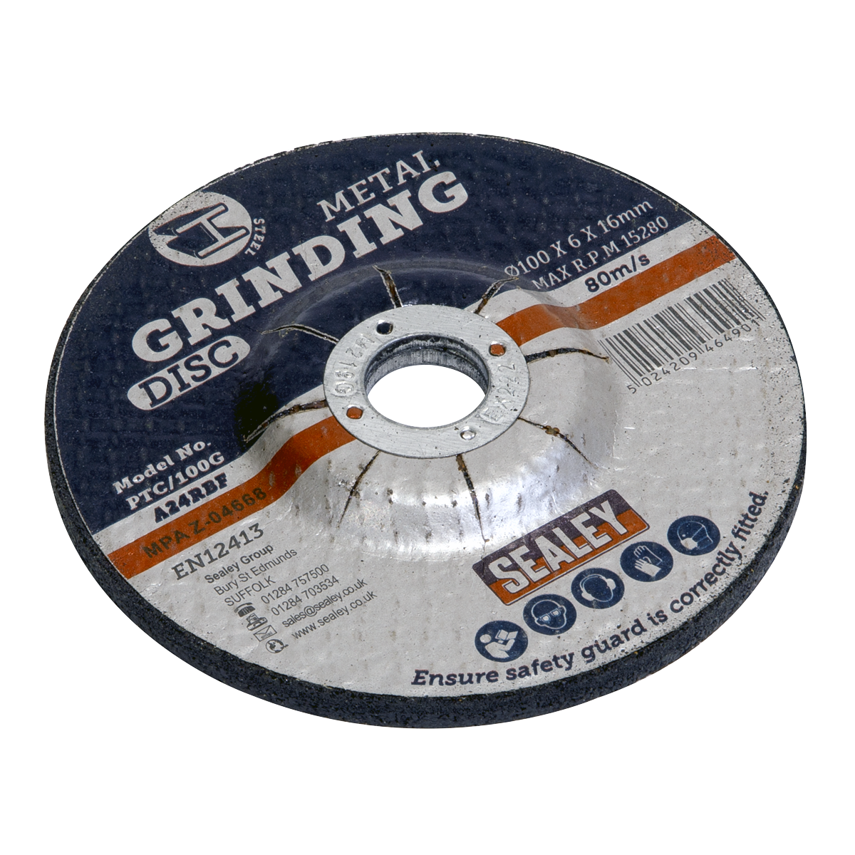 Sealey PTC/100G 100 x 6mm Grinding Disc 16mm Bore