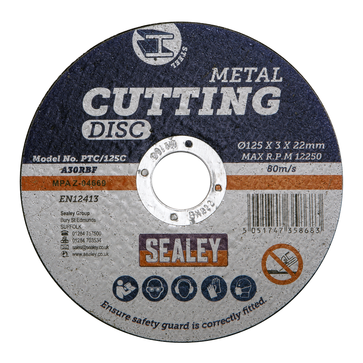 Sealey PTC/125C 125 x 3mm Cutting Disc 22mm Bore