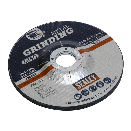 Sealey PTC/125G 125 x 6mm Grinding Disc 22mm Bore