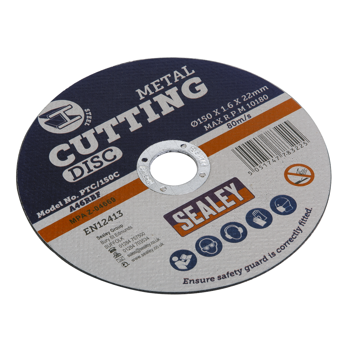 Sealey PTC/150C 150 x 1.6mm Cutting Disc 22mm Bore