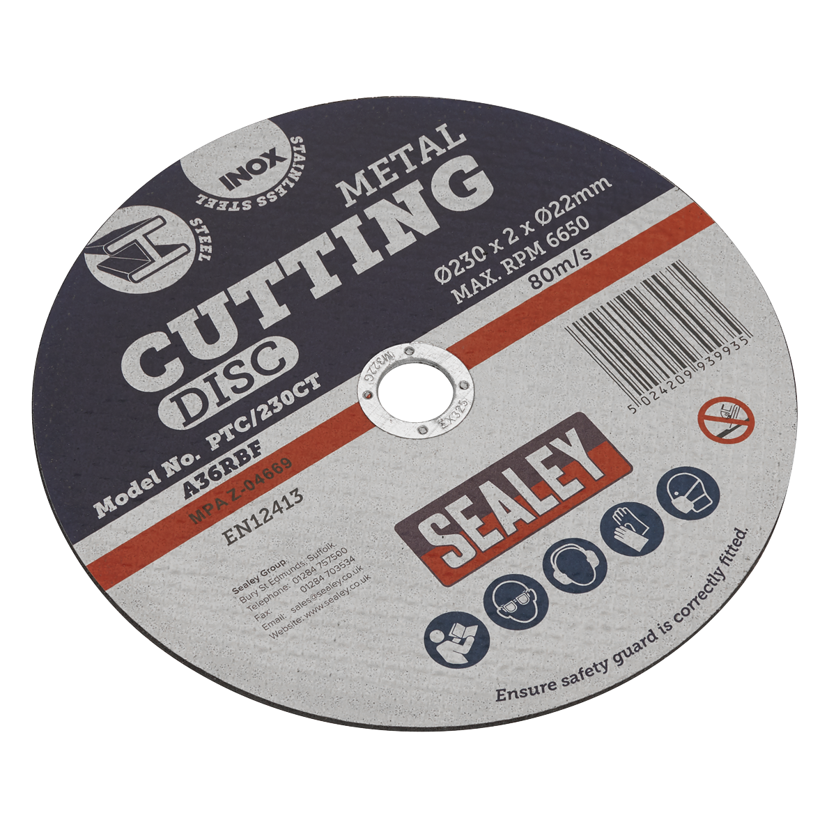 Sealey PTC/230CT 230 x 2mm Cutting Disc 22mm Bore