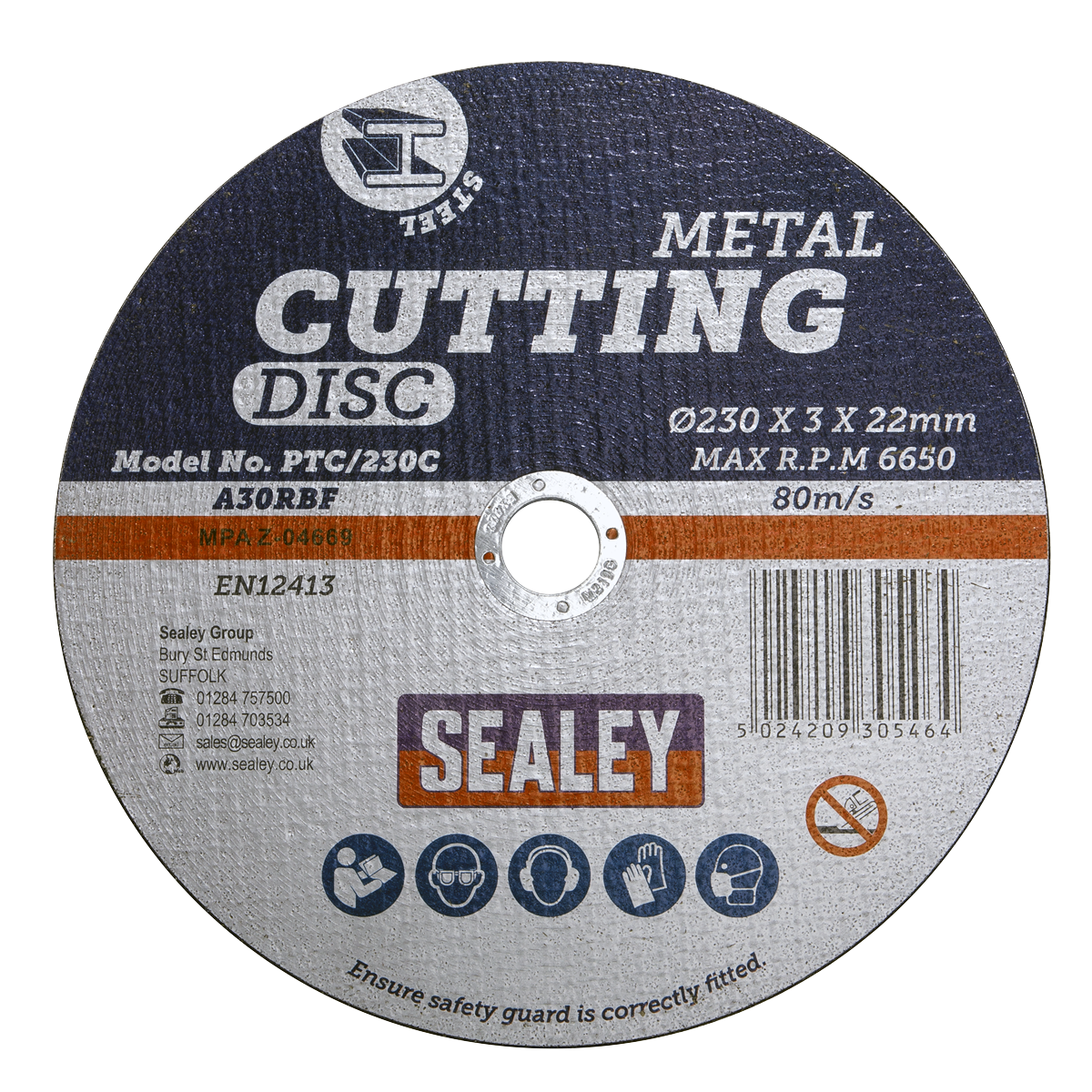 Sealey PTC/230C 230 x 3mm Cutting Disc 22mm Bore