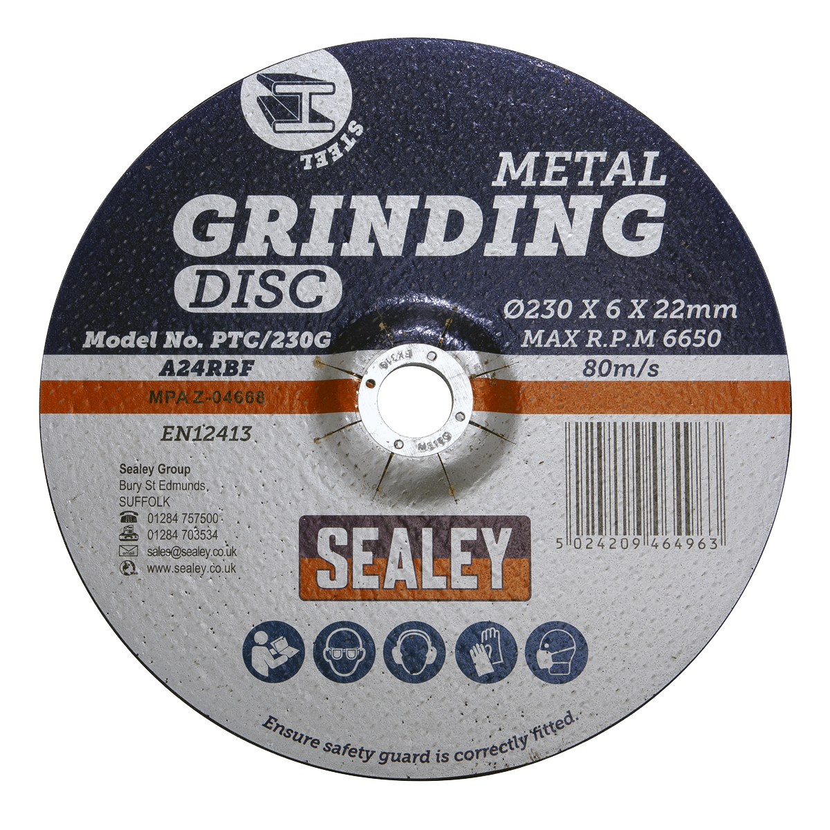 Sealey PTC/230G 230 x 6mm Grinding Disc 22mm Bore