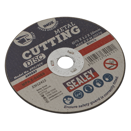 Sealey PTC/3CT 75 x 1.2mm Cutting Disc 10mm Bore