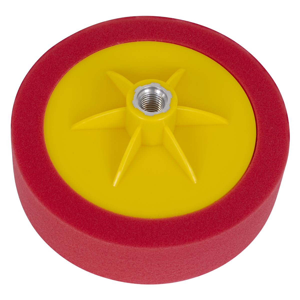 Sealey PTC/CH/M14-R 150 x 50mm Buffing & Polishing Foam Head M14 x 2mm - Red/Ultra-Soft