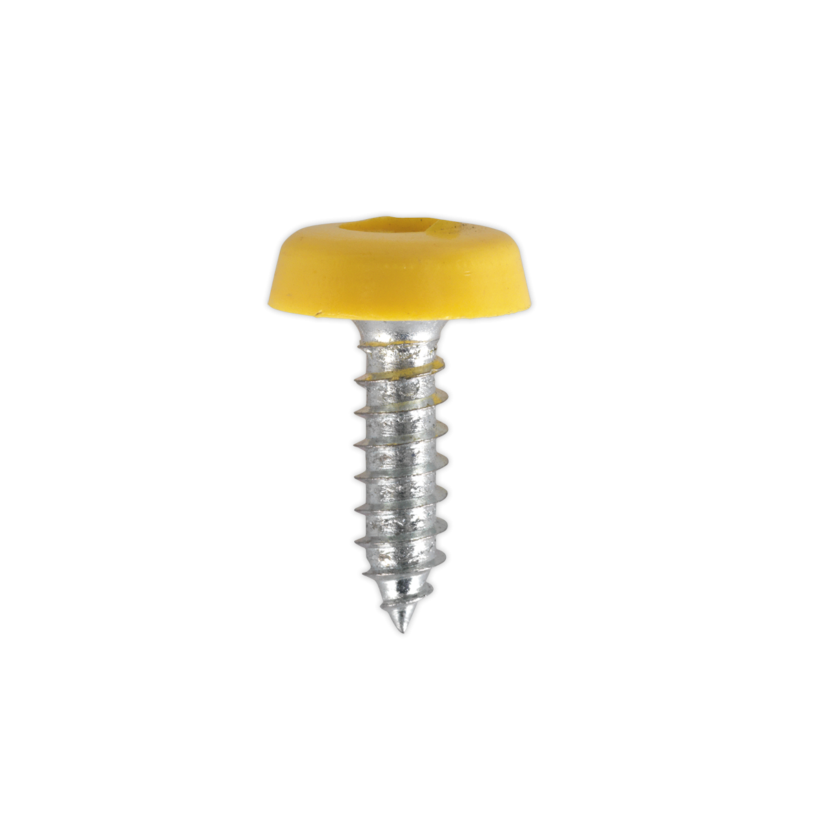 Sealey PTNP2 Numberplate Screw with Plastic Enclosed Head 4.8 x 18mm, Yellow - Pack of 50