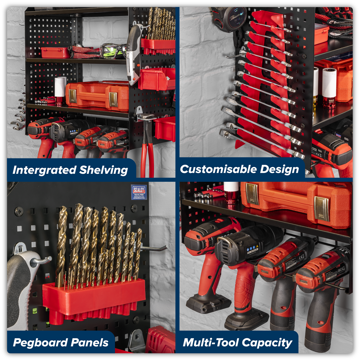 Sealey PTSR4 Power Tool Storage Rack with Shelves