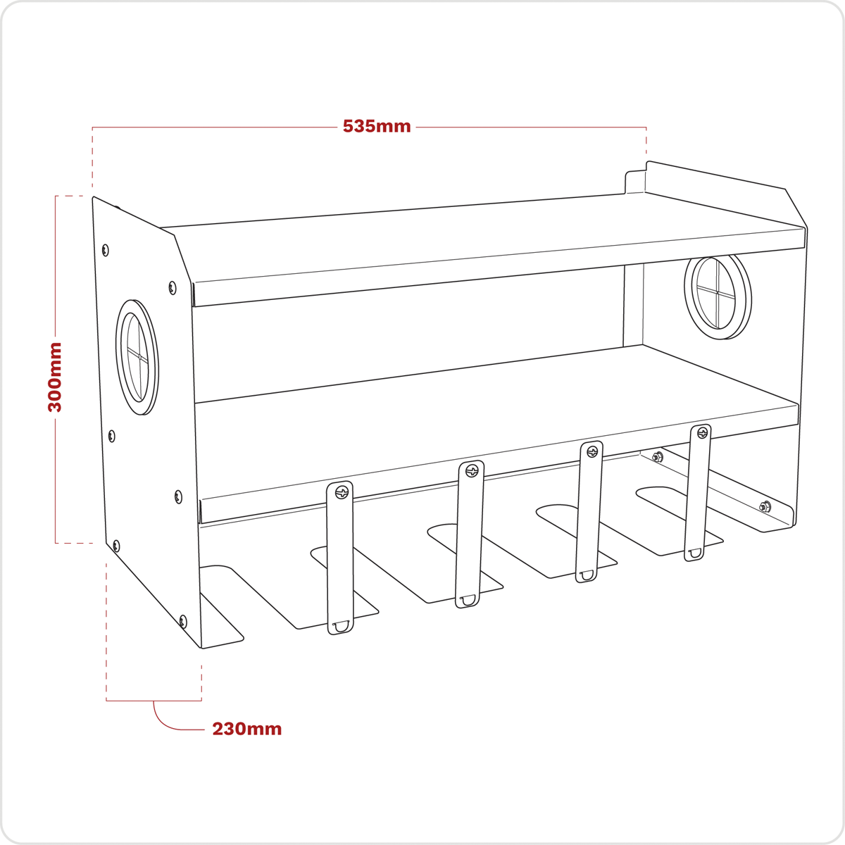 Sealey PTSR5 Power Tool Storage Rack - 5 Bay