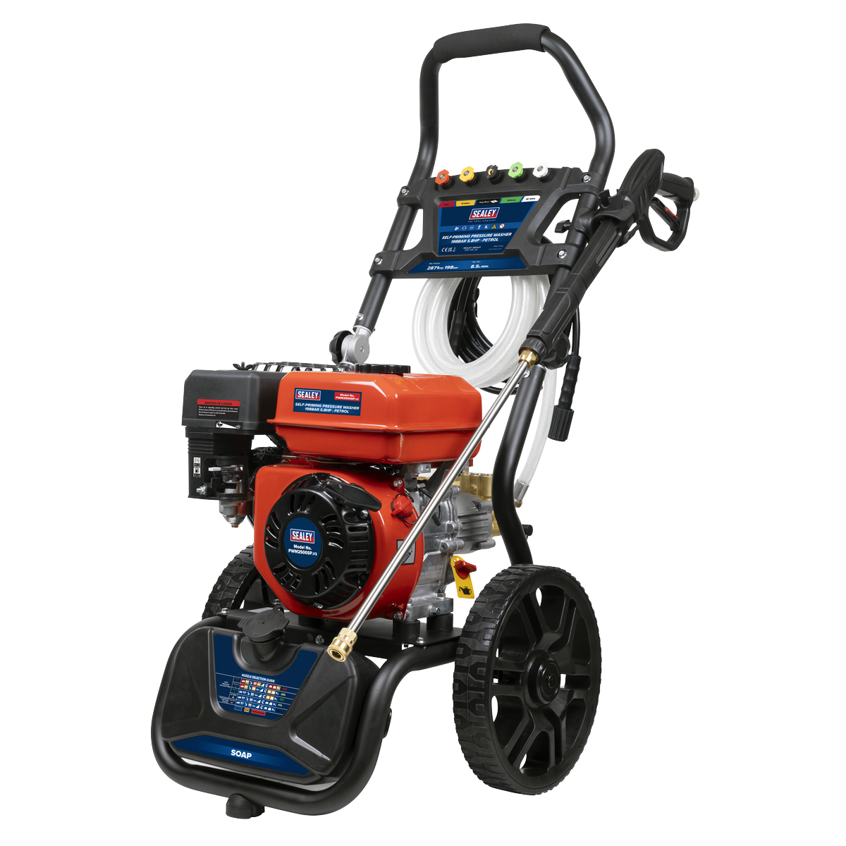 Sealey PWM2500SP Pressure Washer 198bar 513L/hr Self-Priming 5.8hp Petrol