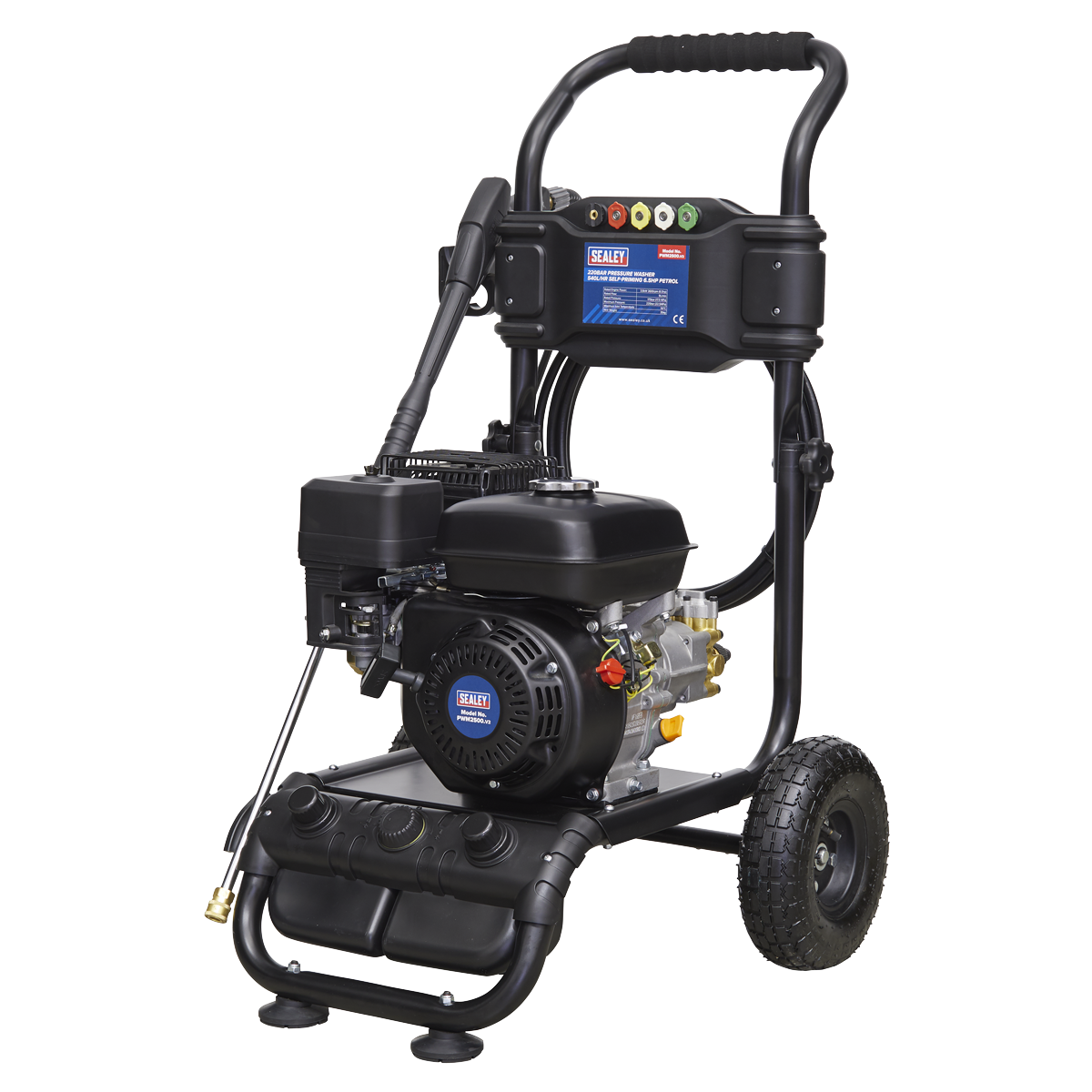 Sealey PWM2500 Pressure Washer 220bar 636L/hr 6.5hp - Petrol