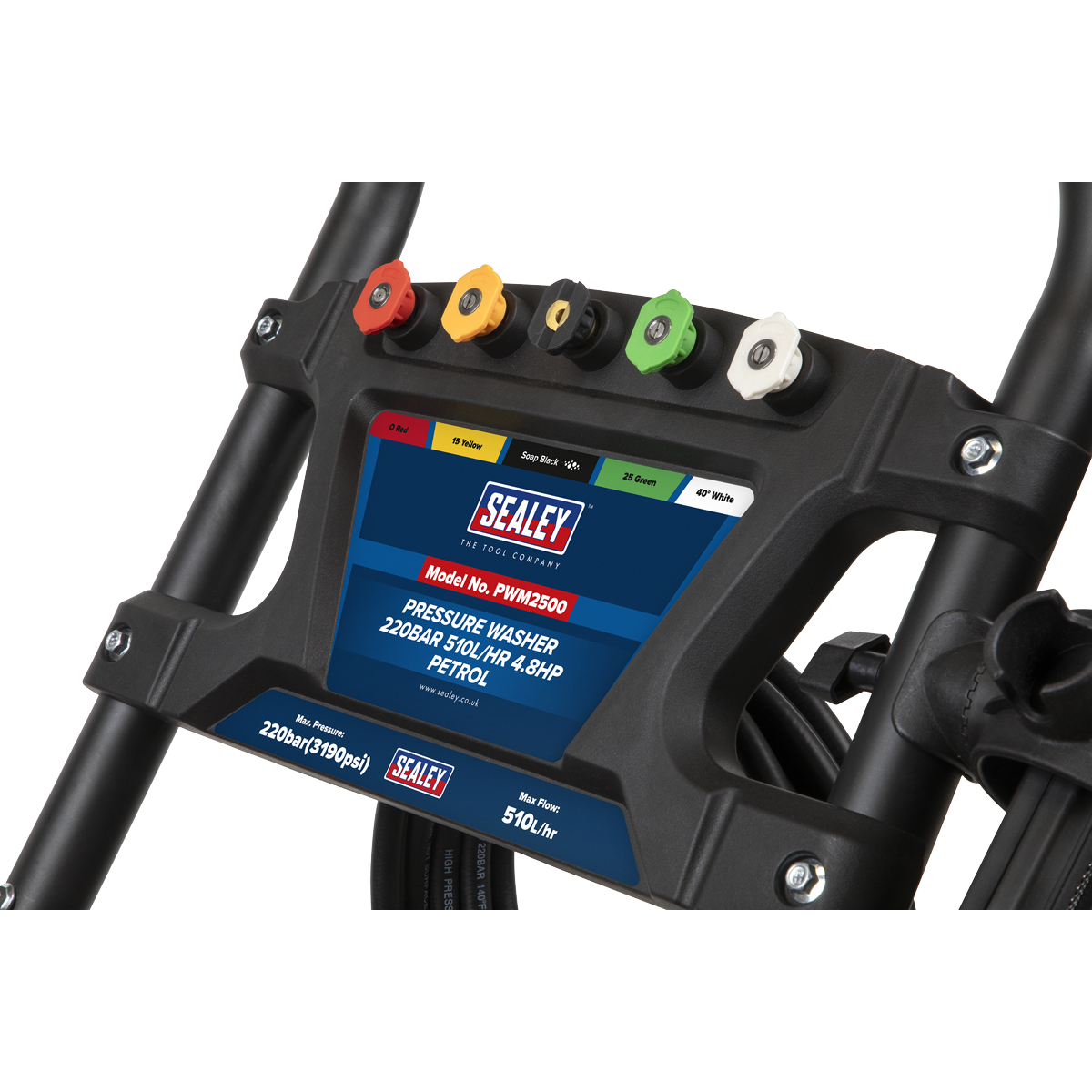 Sealey PWM2500 Pressure Washer 220bar 570L/hr 5.8hp - Petrol