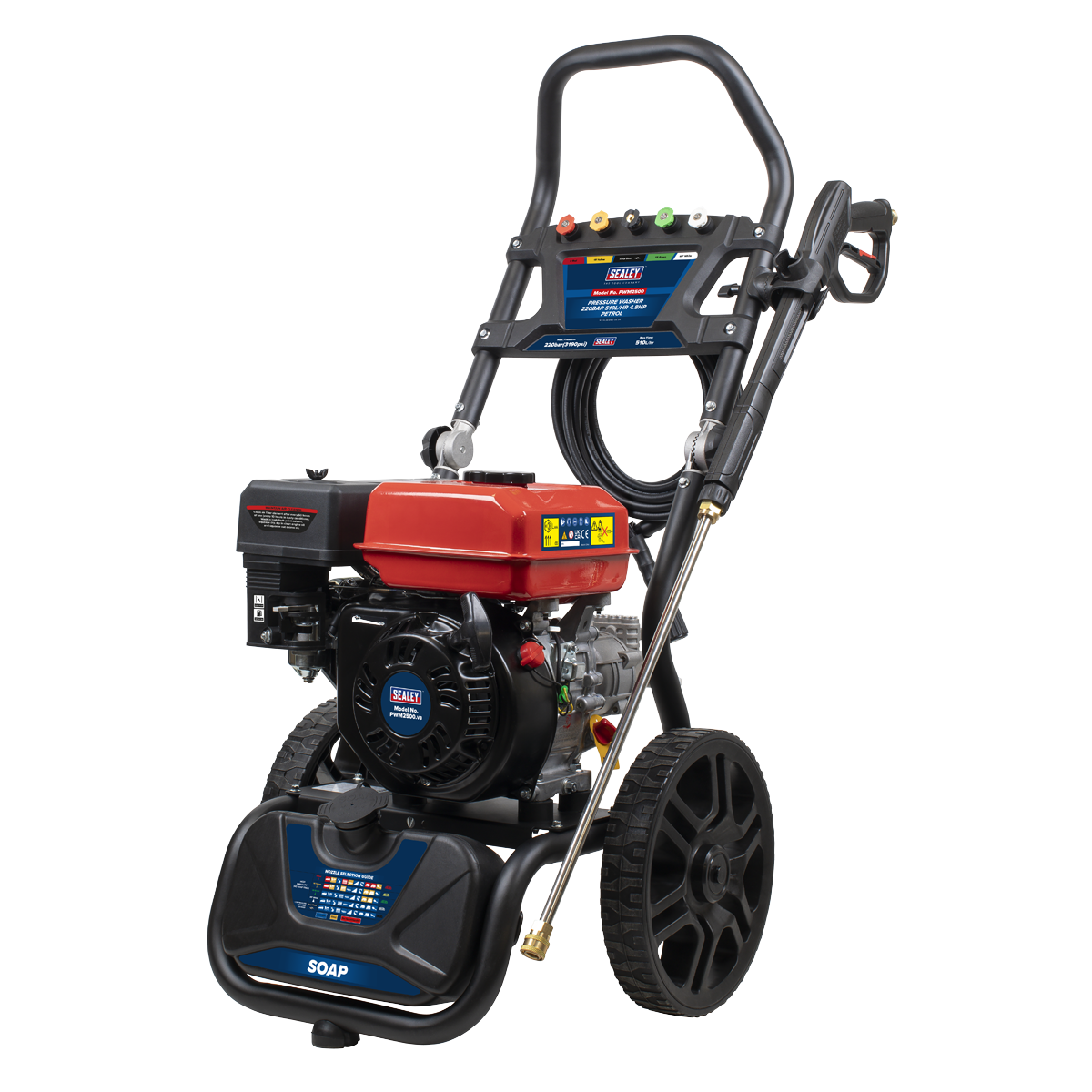 Sealey PWM2500 Pressure Washer 220bar 570L/hr 5.8hp - Petrol