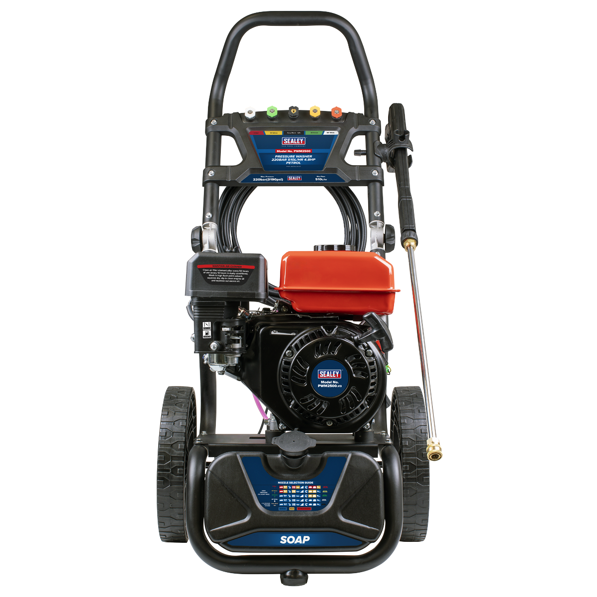 Sealey PWM2500 Pressure Washer 220bar 570L/hr 5.8hp - Petrol