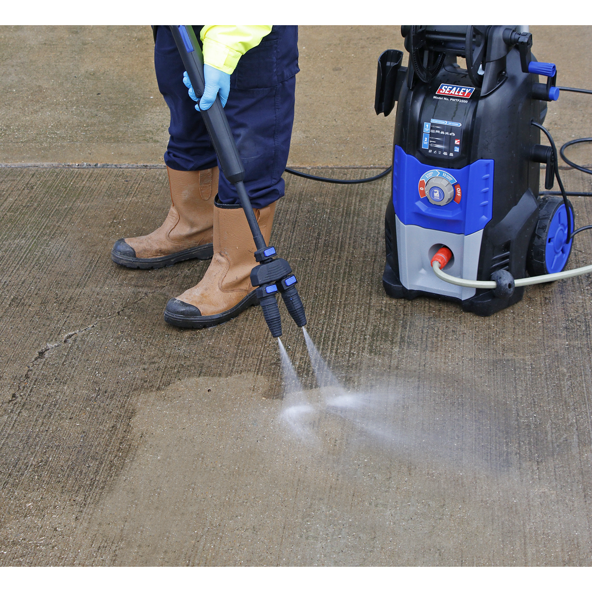 Sealey PWTF2200 Twin Pump Pressure Washer with TSS & Rotablast® Nozzle 150bar 2500W/230V