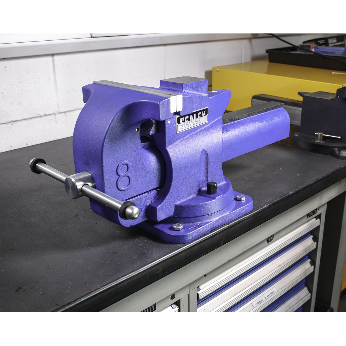 Sealey QAV200 Quick Action Cast Iron Vice with Swivel Base 200mm