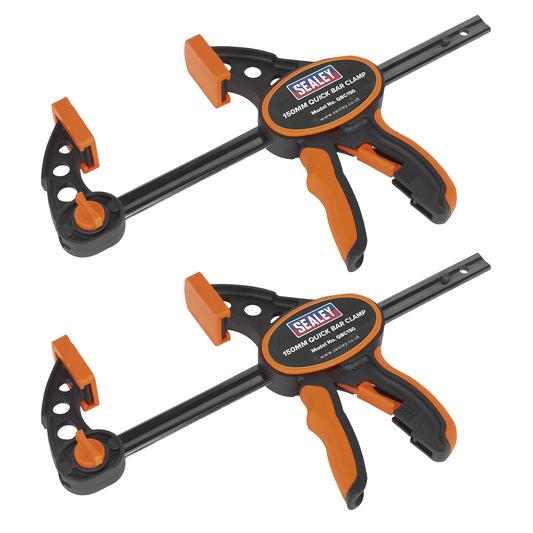 Sealey QBC1502 Quick Bar Clamp Set 150mm 2pc