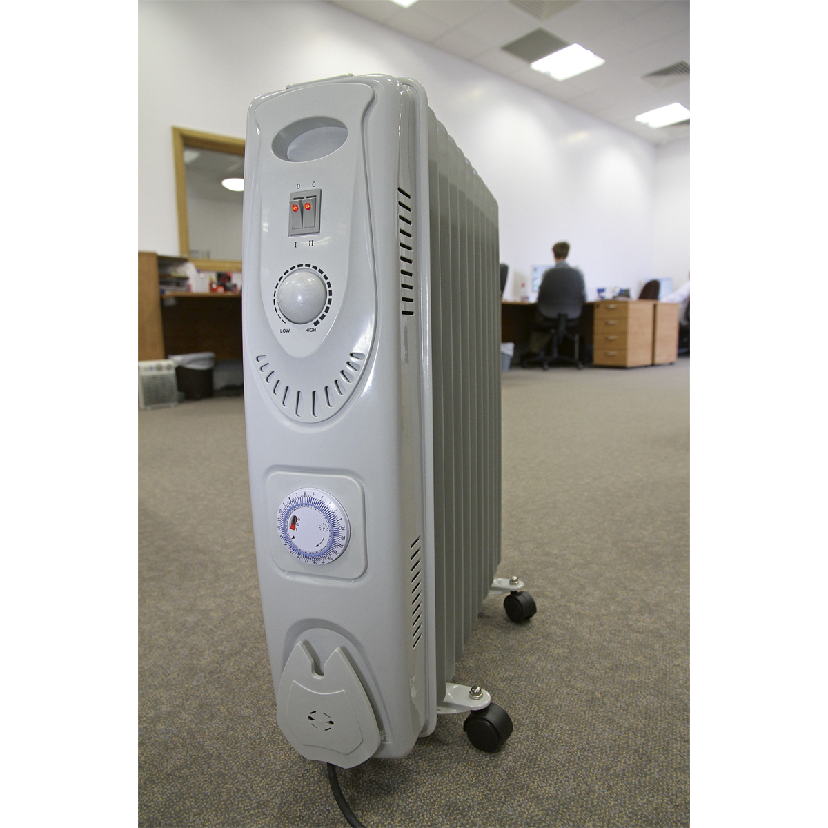 Sealey RD2500T 11-Element Oil Filled Radiator with Timer 2500W/230V