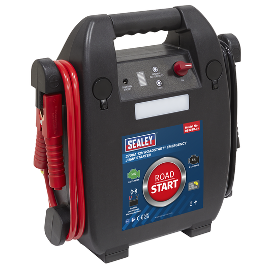 Sealey RS103B RoadStart® 12V Emergency Jump Starter 2700 Peak Amps