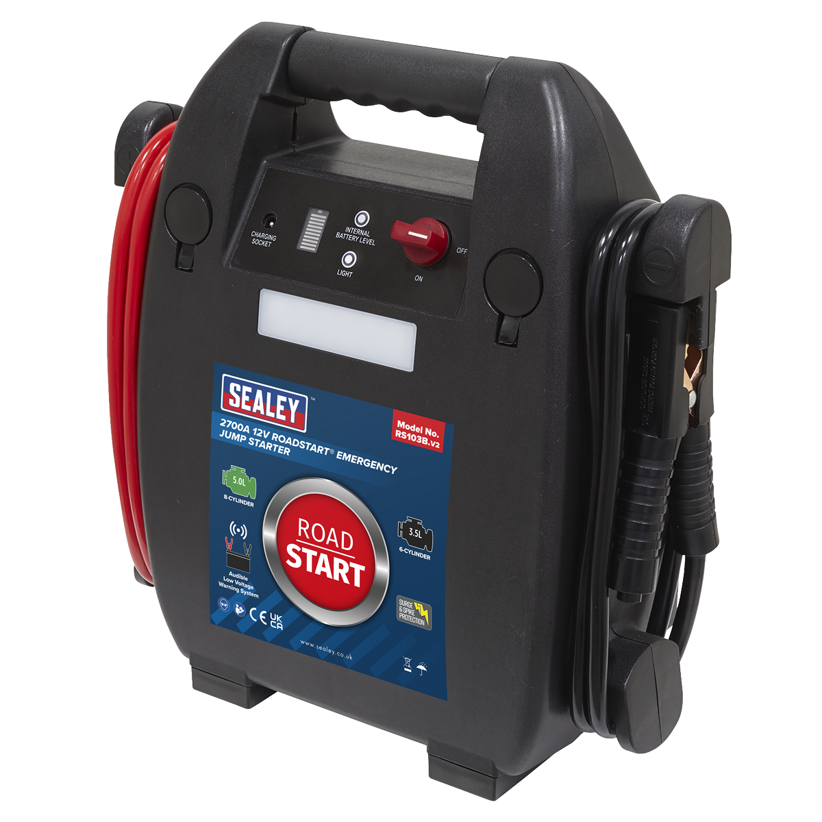 Sealey RS103B RoadStart® 12V Emergency Jump Starter 2700 Peak Amps
