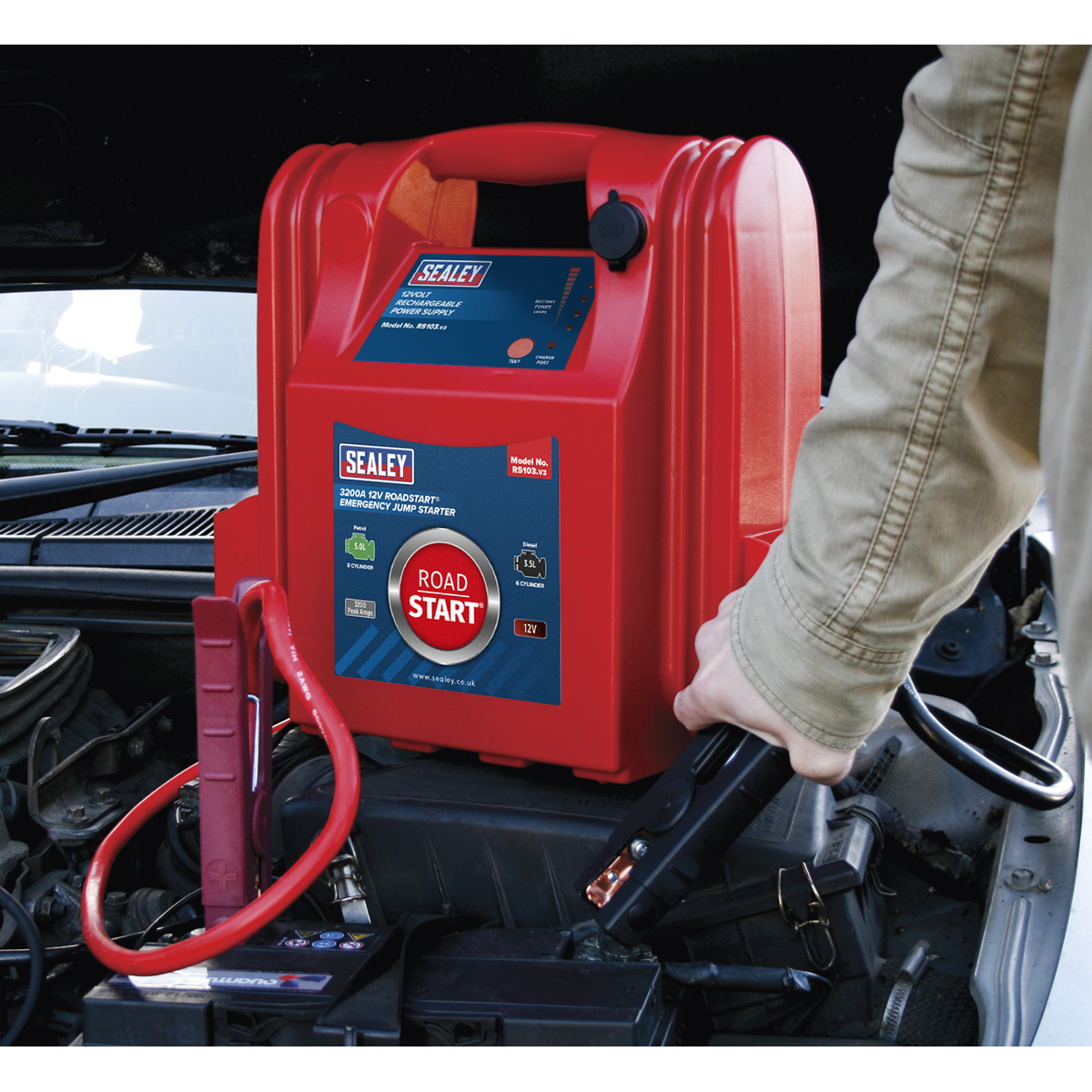 Sealey RS103 RoadStart® 12V Emergency Jump Starter 3200 Peak Amps