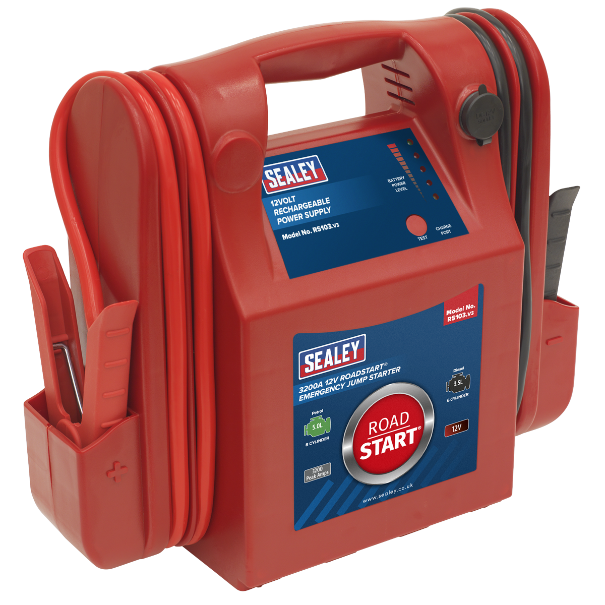 Sealey RS103 RoadStart® 12V Emergency Jump Starter 3200 Peak Amps