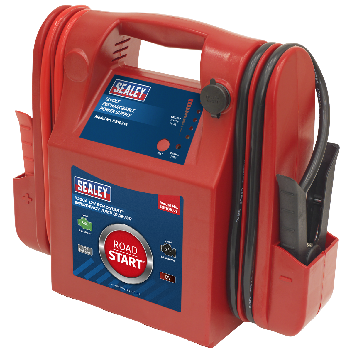Sealey RS103 RoadStart® 12V Emergency Jump Starter 3200 Peak Amps