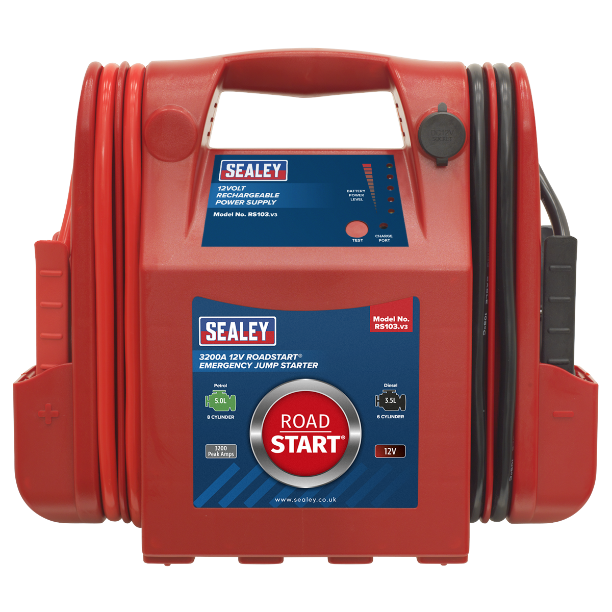 Sealey RS103 RoadStart® 12V Emergency Jump Starter 3200 Peak Amps