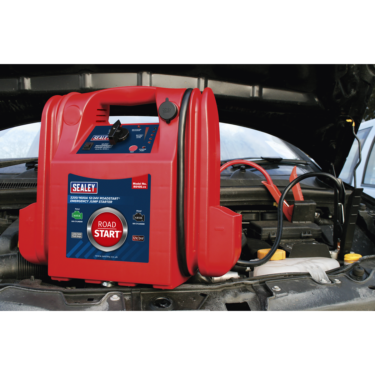 Sealey RS105 RoadStart® 12/24V Emergency Jump Starter 3200/1600 Peak Amps