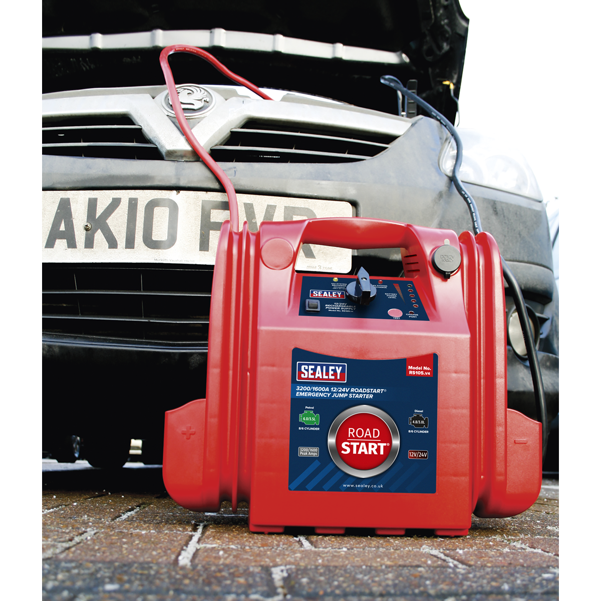 Sealey RS105 RoadStart® 12/24V Emergency Jump Starter 3200/1600 Peak Amps