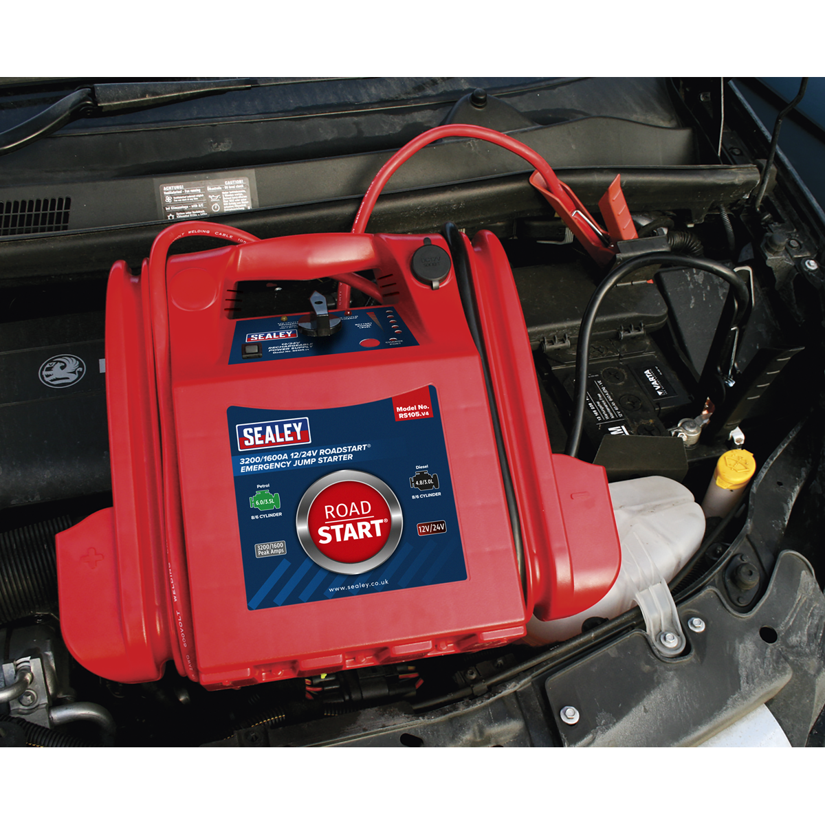 Sealey RS105 RoadStart® 12/24V Emergency Jump Starter 3200/1600 Peak Amps