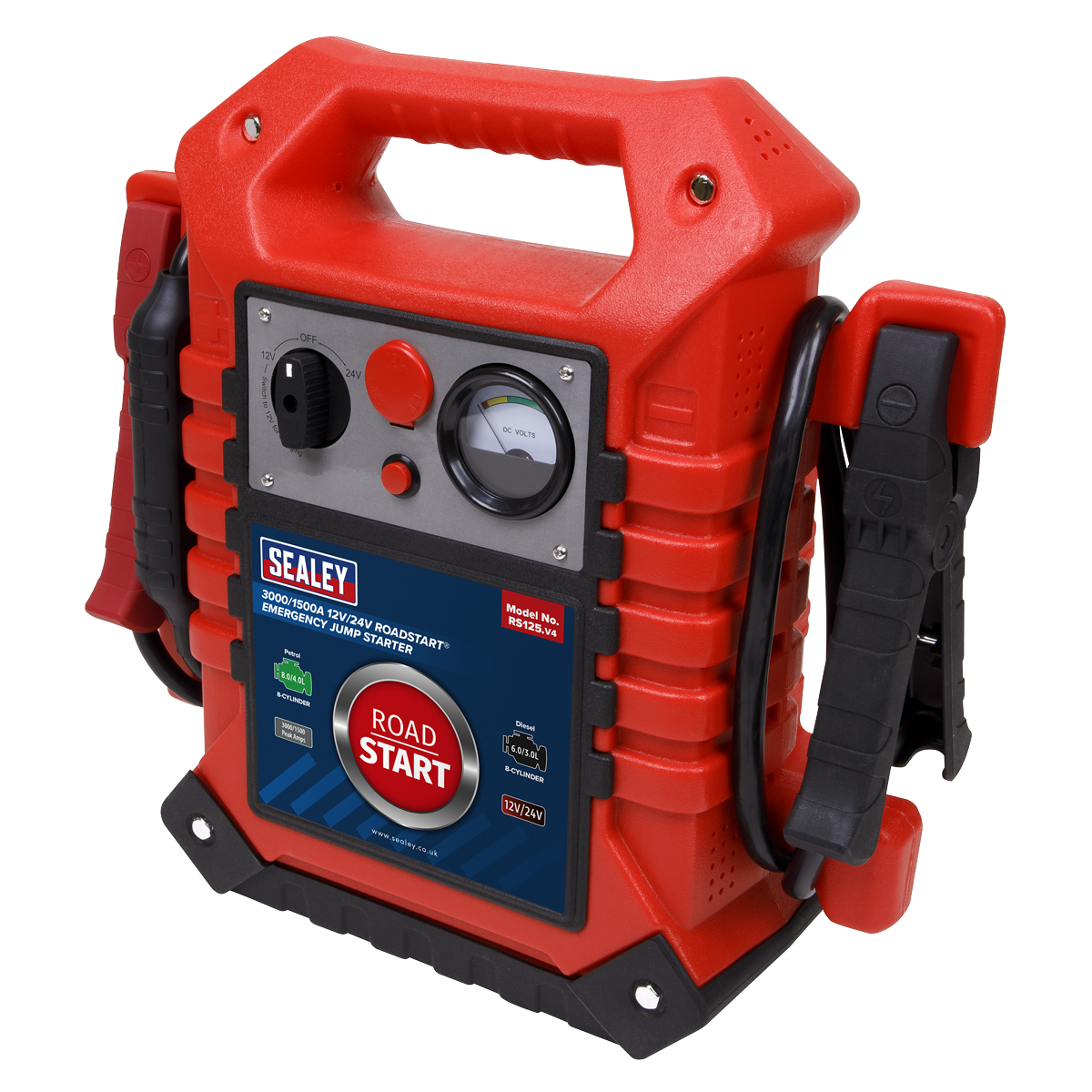 Sealey RS125 RoadStart® 12/24V Emergency Jump Starter 3000/1500 Peak Amps