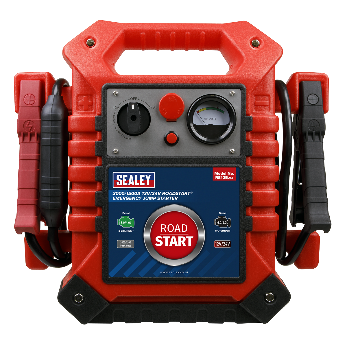 Sealey RS125 RoadStart® 12/24V Emergency Jump Starter 3000/1500 Peak Amps