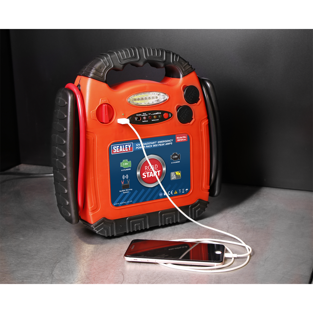 Sealey RS131 RoadStart® 12V Emergency Jump Starter 900 Peak Amps