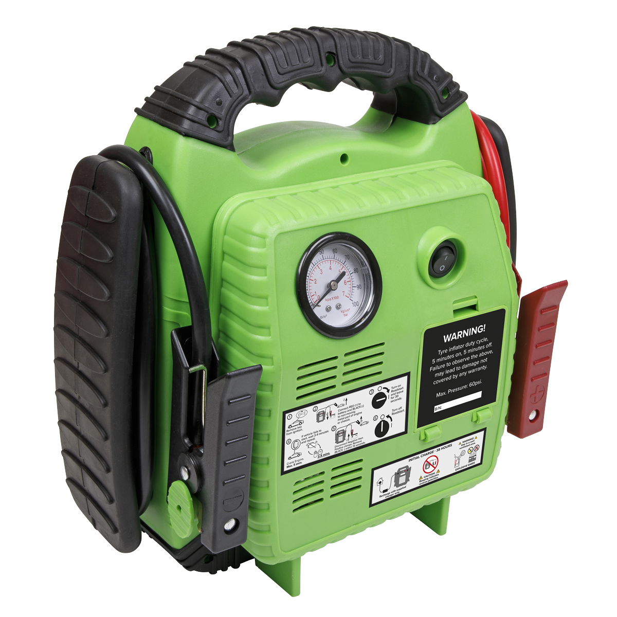 Sealey RS1322HV RoadStart® 12V Emergency Jump Starter with Air Compressor 900 Peak Amps