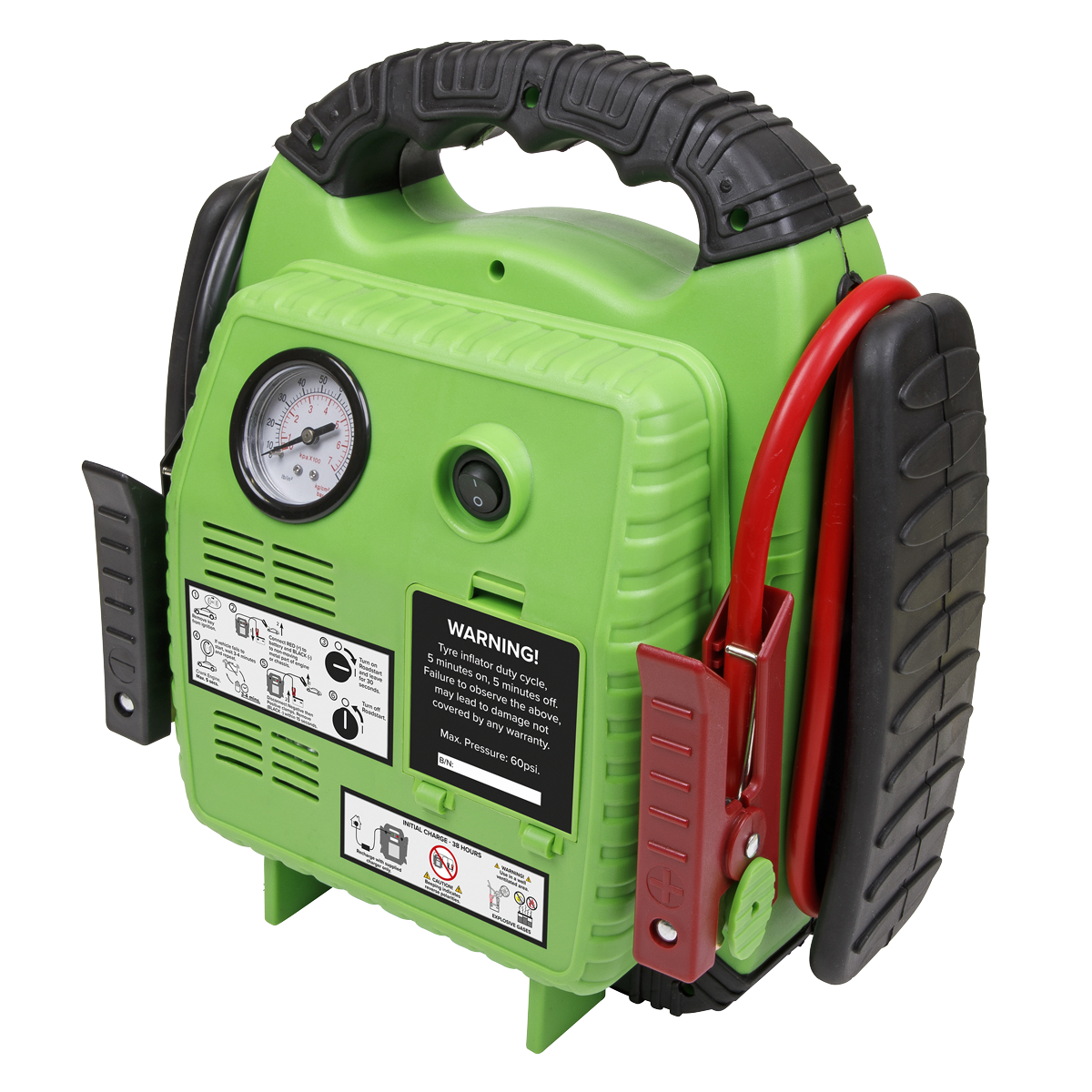 Sealey RS1322HV RoadStart® 12V Emergency Jump Starter with Air Compressor 900 Peak Amps