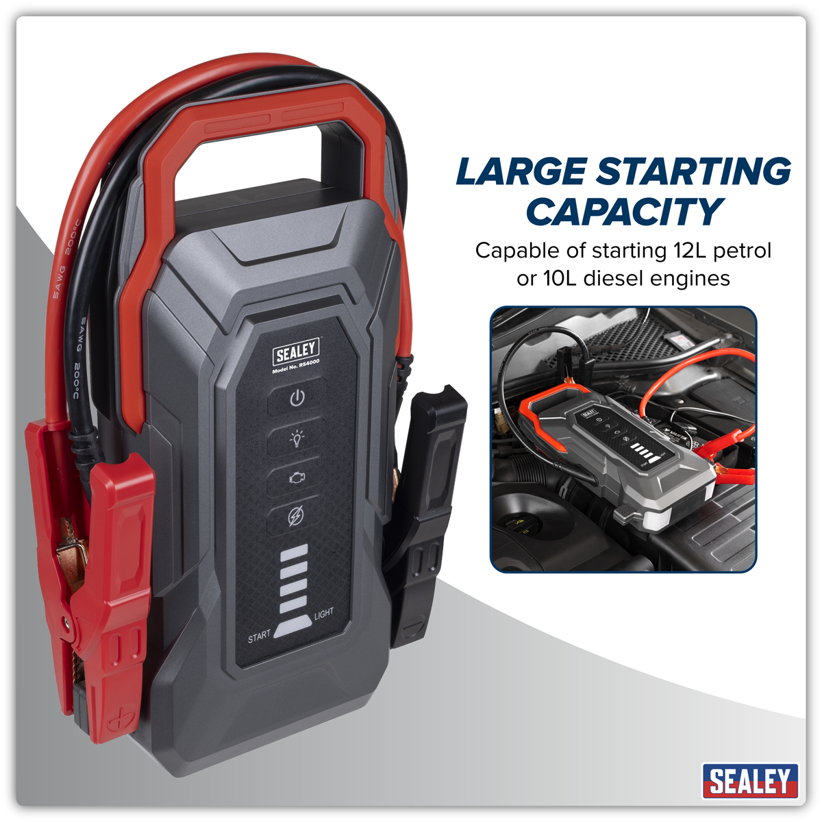 Sealey RS4000 RoadStart® 12V Jump Starter Power Pack 4000A