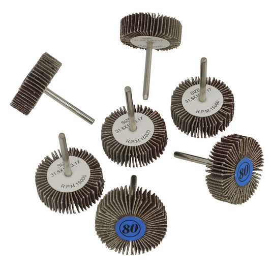 Sealey RTA7FW Rotary Tool Abrasive Flap Wheel Set 30mm 7pc