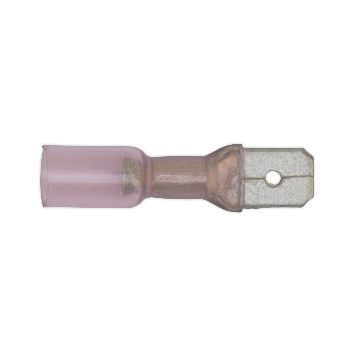 Sealey RTSPM25 Heat Shrink Push-On Male Terminal 6.3mm, Red - Pack of 25