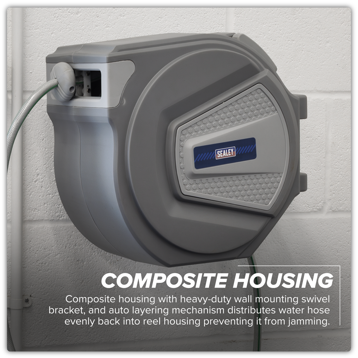 Sealey RWH30 Auto-Rewind Control Garden Hose Reel 30m