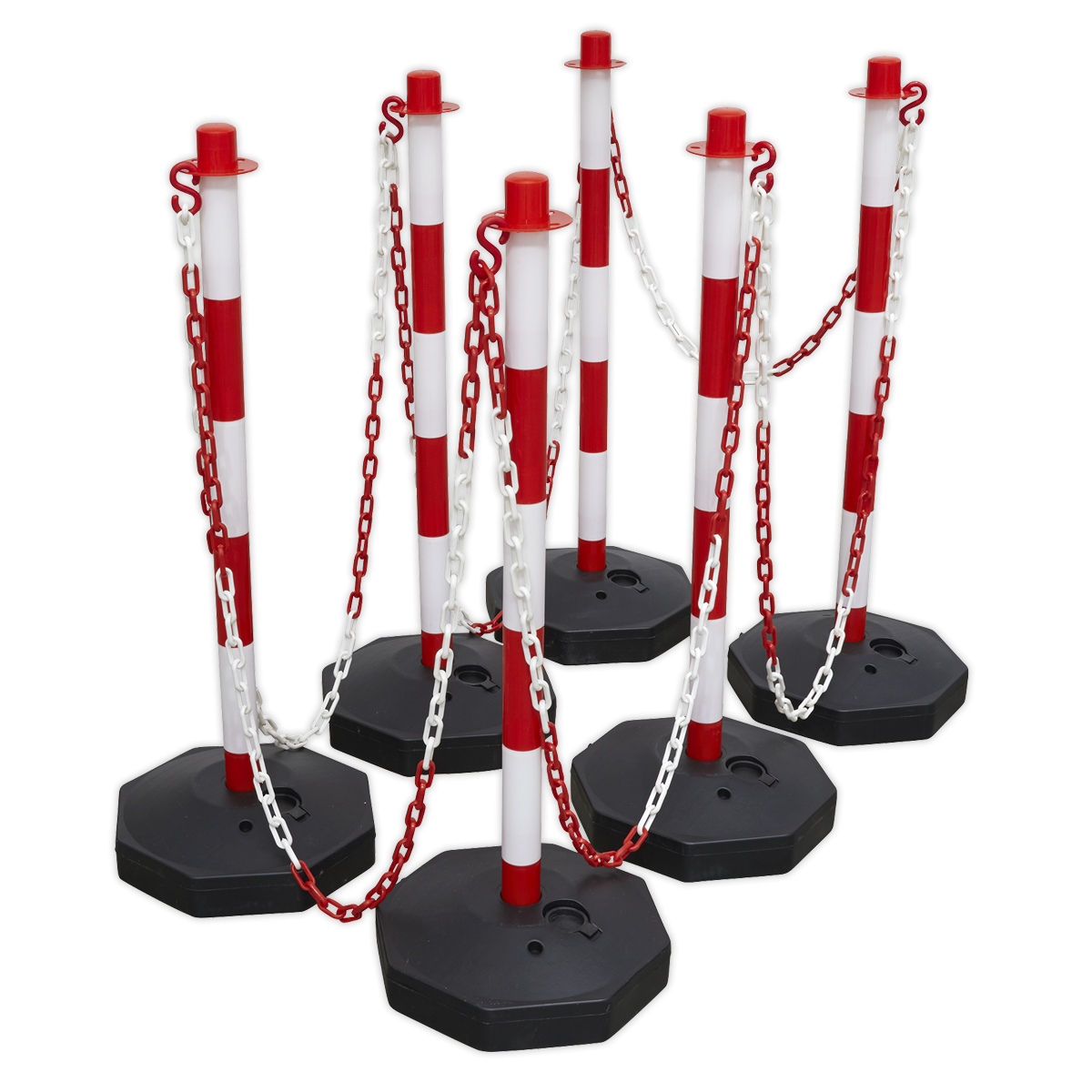 Sealey RWSBKIT Post & Chain Kit 25m - Red/White