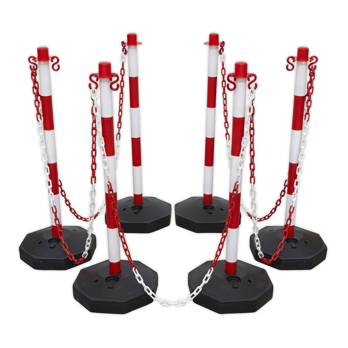 Sealey RWSBKIT Post & Chain Kit 25m - Red/White