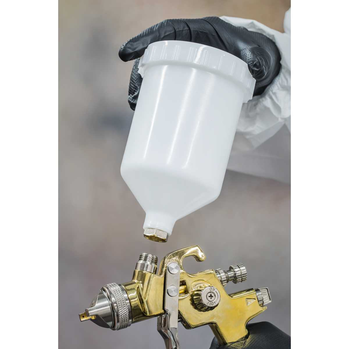 Sealey S701G Gold Series Gravity Feed Spray Gun 1.4mm Set-Up