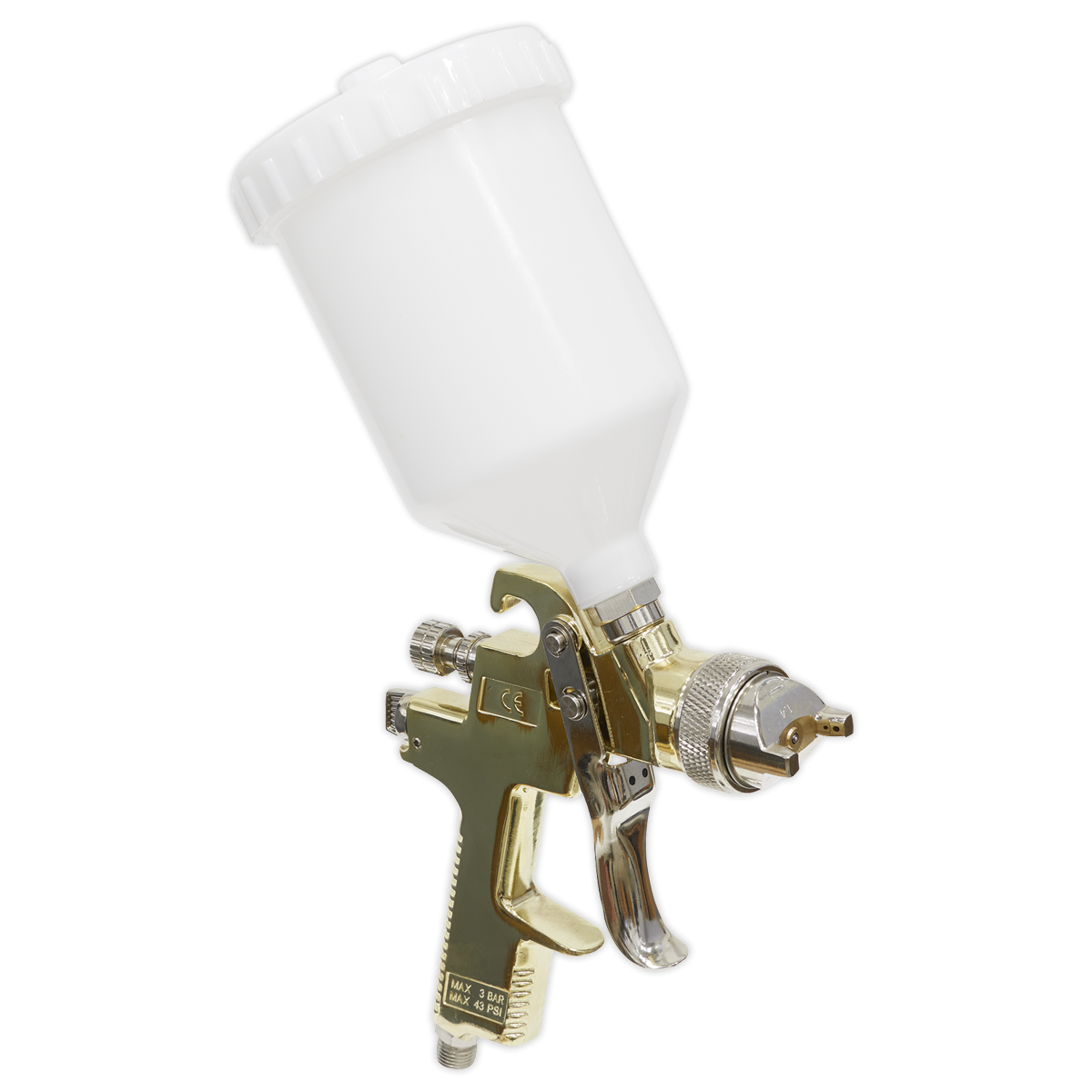 Sealey S701G Gold Series Gravity Feed Spray Gun 1.4mm Set-Up