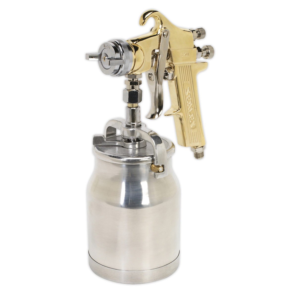 Sealey S701 Workshop Gold Series Suction Feed Spray Gun 1.8mm Set-Up