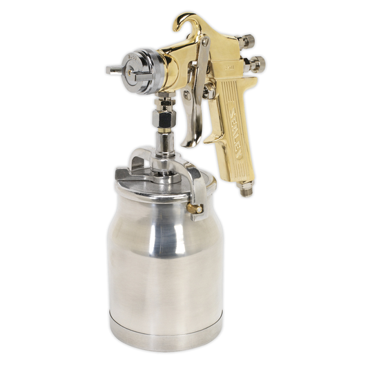 Sealey S701 Workshop Gold Series Suction Feed Spray Gun 1.8mm Set-Up