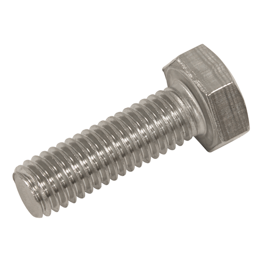 Sealey S825S Stainless Steel Hex Head Set Screw DIN 933 - M8 X 25 A2 - Pack of 50
