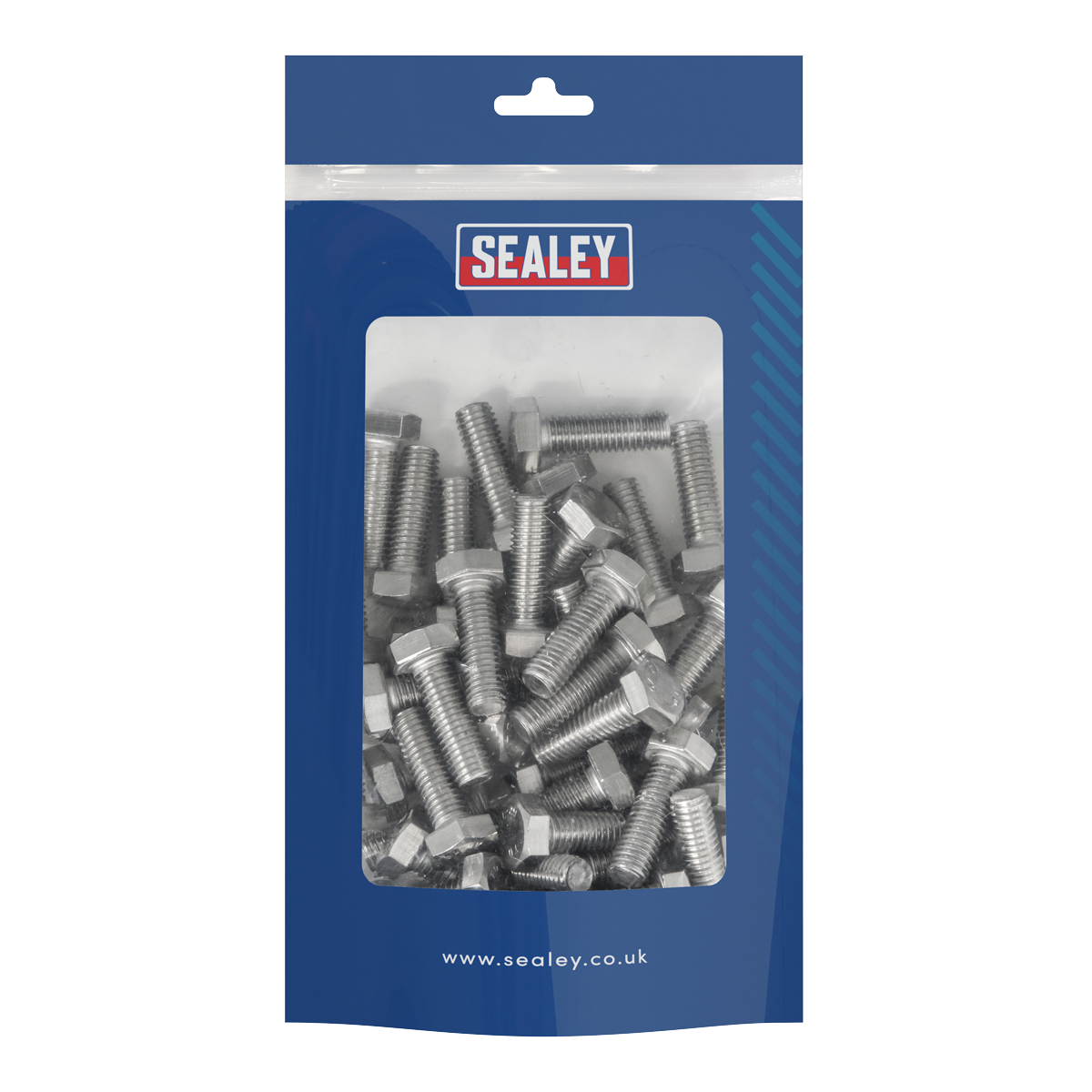 Sealey S825S Stainless Steel Hex Head Set Screw DIN 933 - M8 X 25 A2 - Pack of 50