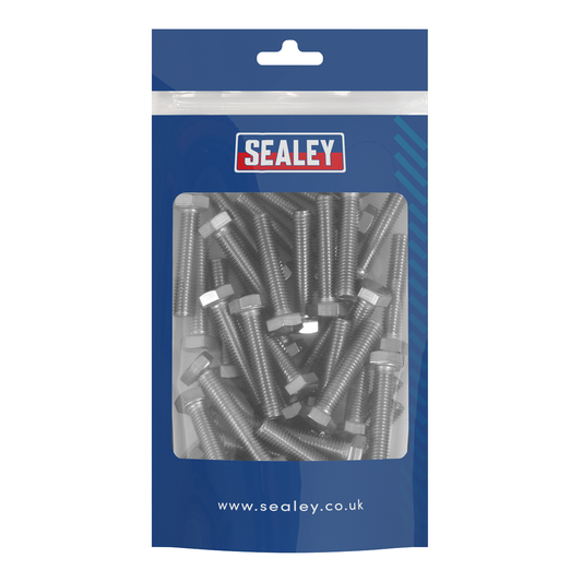 Sealey S840S Stainless Steel Set Screw M8 x 1.25 Pitch, DIN 933 - Pack of 50